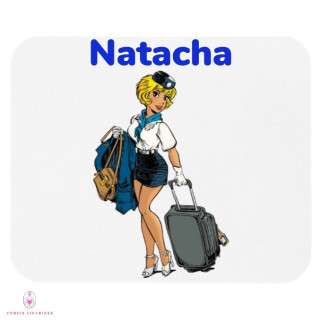 Tapis de souris Natacha hotesse de l'air voyage