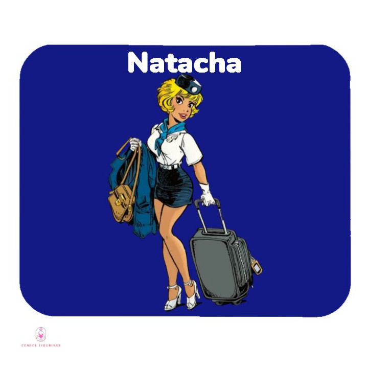 Tapis de souris Natacha hotesse de l'air voyage