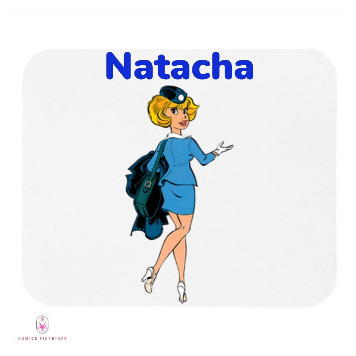 Tapis de souris Natacha hotesse de l'air embarquement