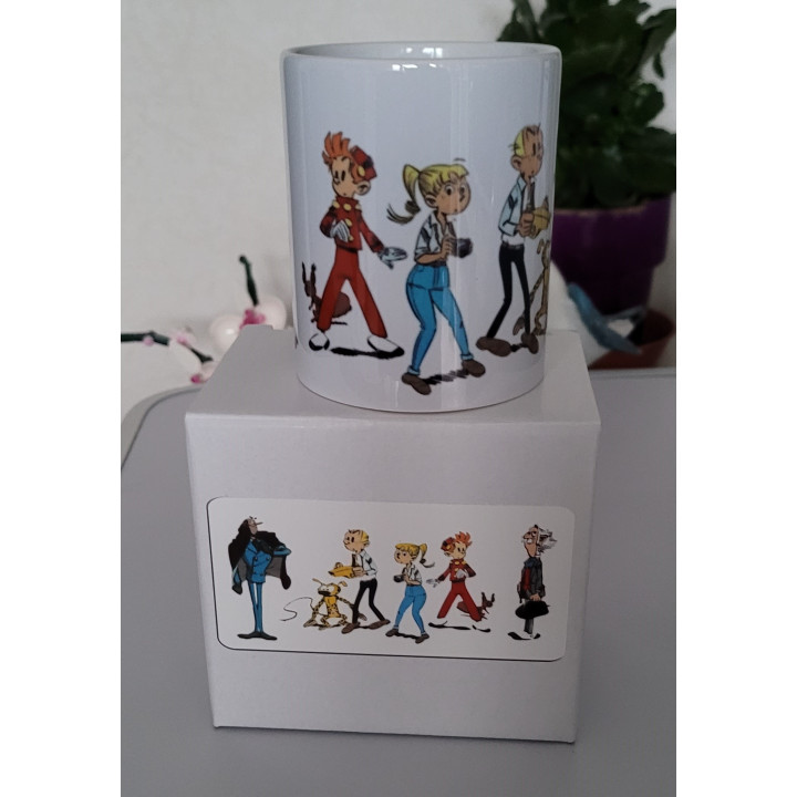 Mug 300 ml Spirou  Fantasio avec Sécotine Zorglub et De Champignac en céramique