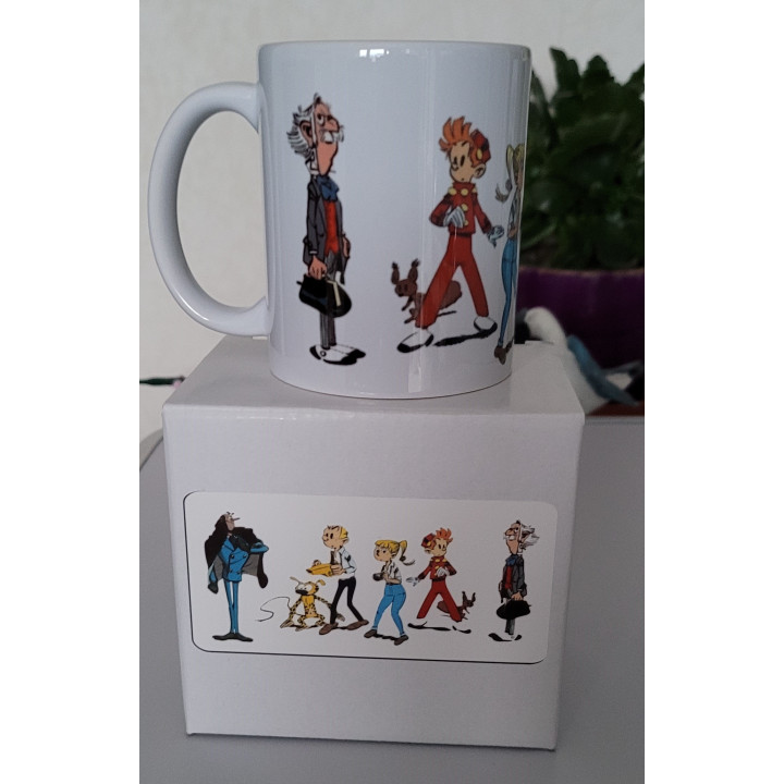 Mug 300 ml Spirou  Fantasio avec Sécotine Zorglub et De Champignac en céramique