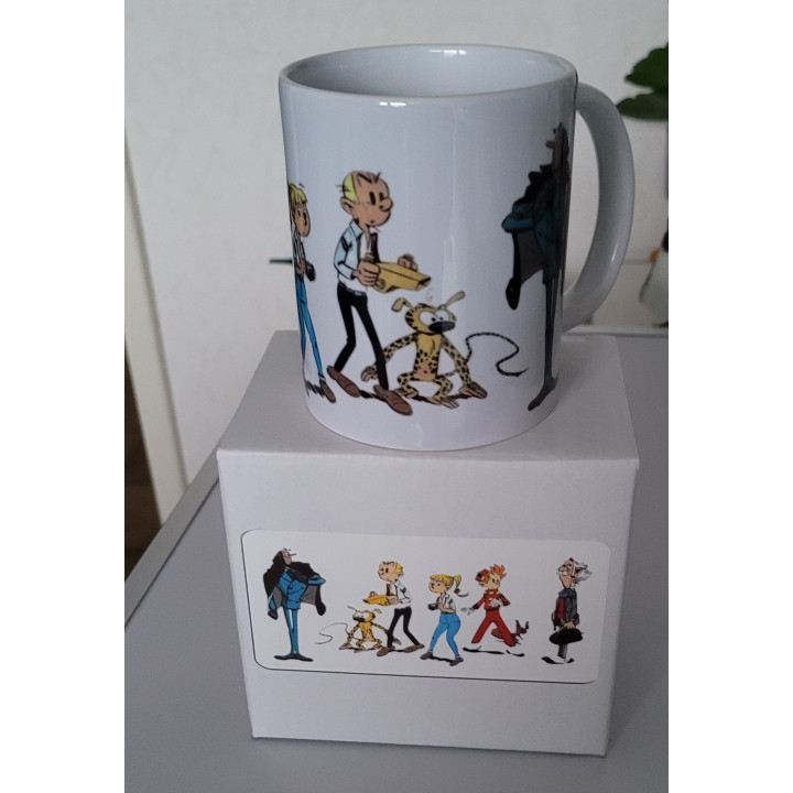 Mug 300 ml Spirou  Fantasio avec Sécotine Zorglub et De Champignac en céramique