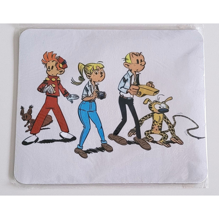 Tapis de souris Spirou Fantasio avec Sécotine Zorglub et De Champignac 24 x 20 cm