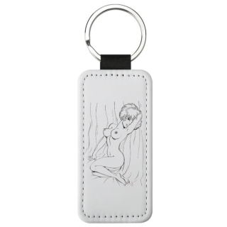 Porte clé Natacha hotesse de l'air sexy Marilyn Monroe recto verso simili cuir