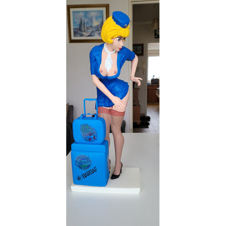 Figurine Sexy Natacha Hotesse de l'Air XL 37 cm Walthery en Résine