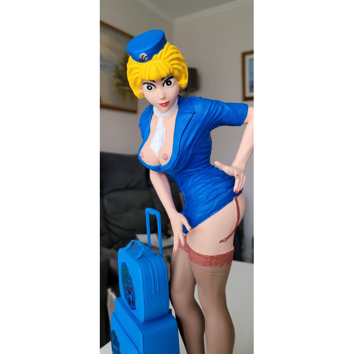 Figurine Sexy Natacha Hotesse de l'Air XL 37 cm Walthery en Résine