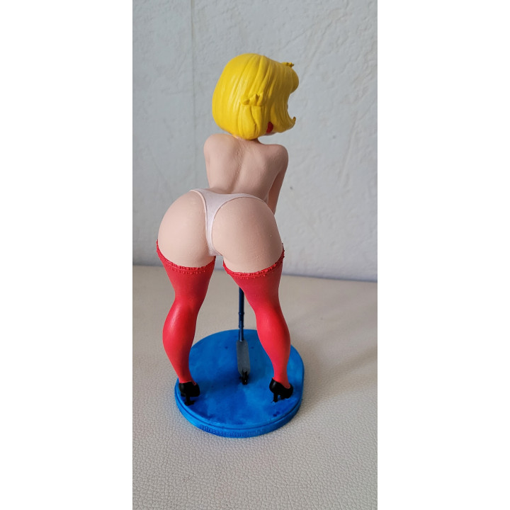 Sexy figurine in the style of Maman Boule and Bill Carine on a scooter