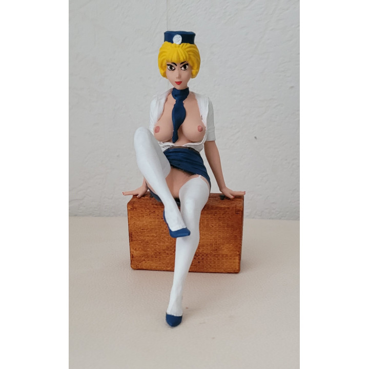 Figurine Sexy Style Natacha Hotesse de l'Air Pin Up en uniforme Résine