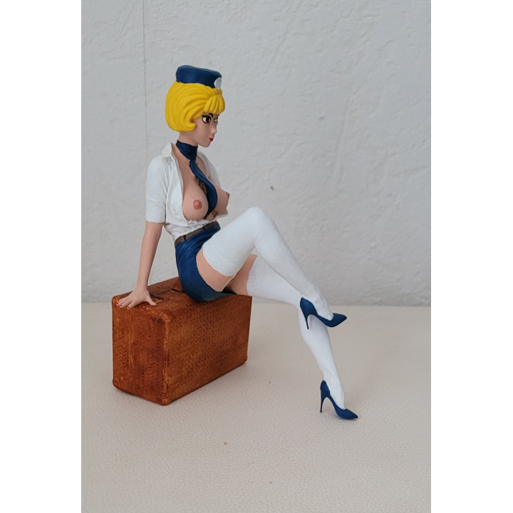 Figurine Sexy Style Natacha Hotesse de l'Air Pin Up en uniforme Résine