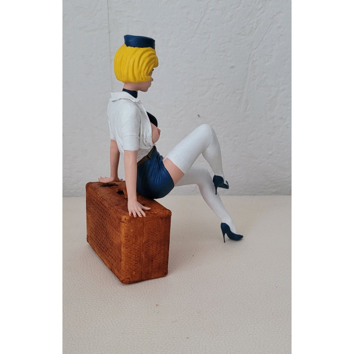 Figurine Sexy Style Natacha Hotesse de l'Air Pin Up en uniforme Résine