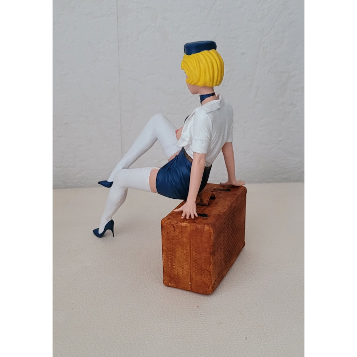 Figurine Sexy Style Natacha Hotesse de l'Air Pin Up en uniforme Résine