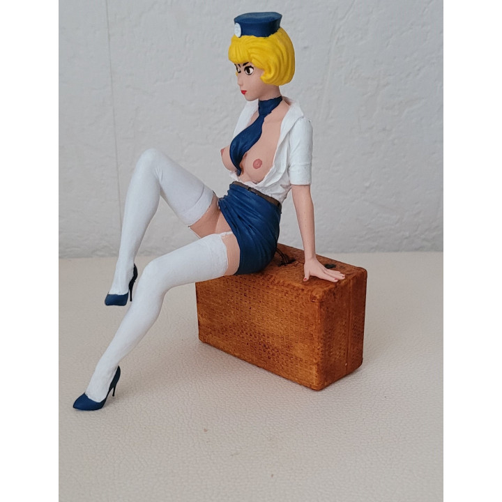 Figurine Sexy Style Natacha Hotesse de l'Air Pin Up en uniforme Résine