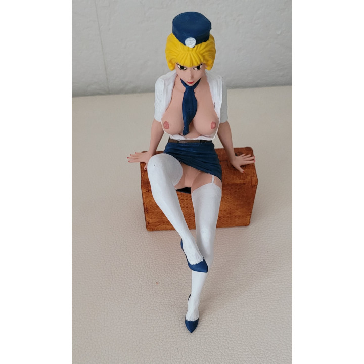 Figurine Sexy Style Natacha Hotesse de l'Air Pin Up en uniforme Résine