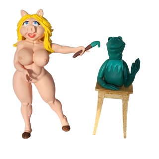 la cochone la plus célèbre et la plus sexy de la TV Miss Peggy du Muppet show pose integralement nue