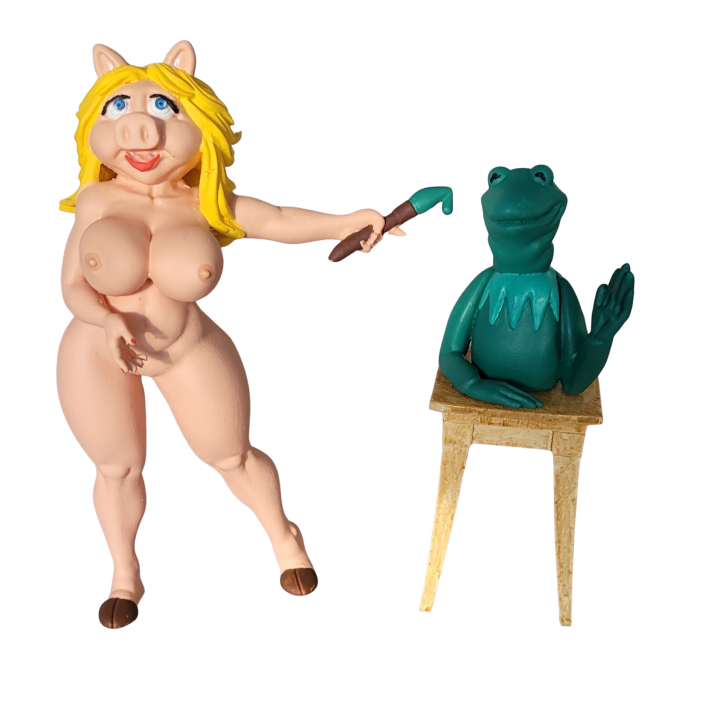 la cochone la plus célèbre et la plus sexy de la TV Miss Peggy du Muppet show pose integralement nue