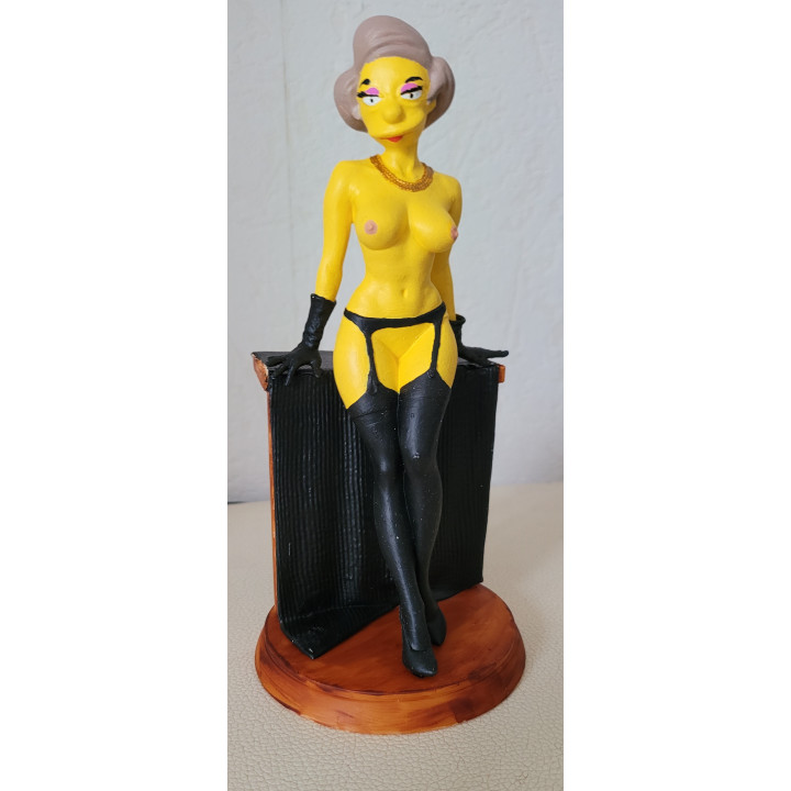 Edna Krapabelle la maitresse d'école de bart simpson nue en lingerie sexy Noire