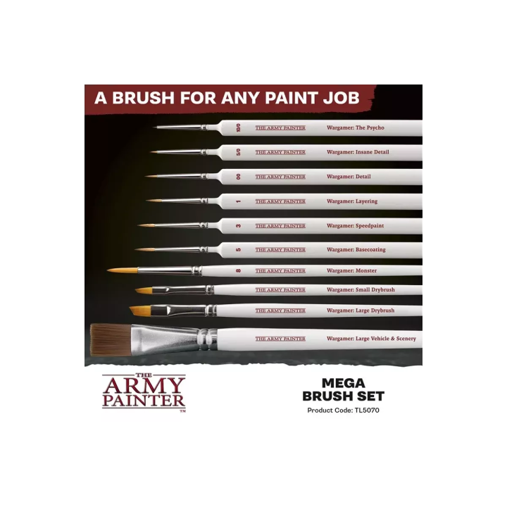 The Army Painter Mega Brush Set 10 Pinceaux