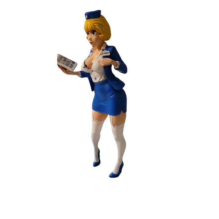 Natacha Hotesse de l'air en tenue de travail sexy non nue 40 cm en Résine