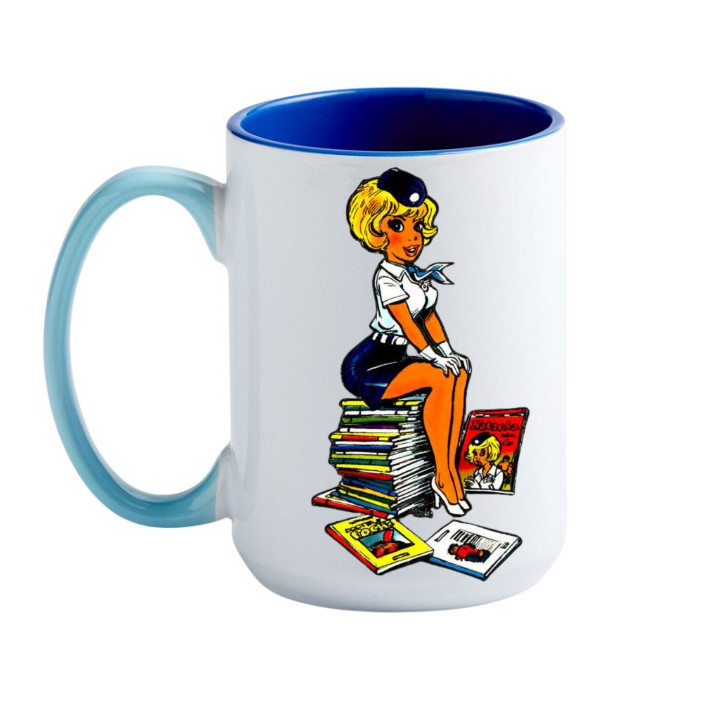 Mug Natacha hotesse de l'air Assise Bandes Dessinées en céramique