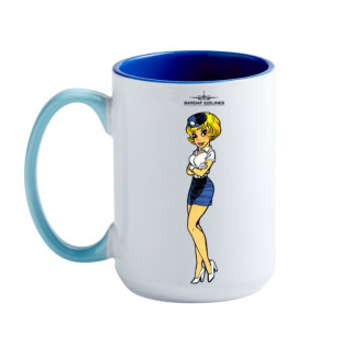 Mug Natacha hotesse de l'air en uniforme en céramique