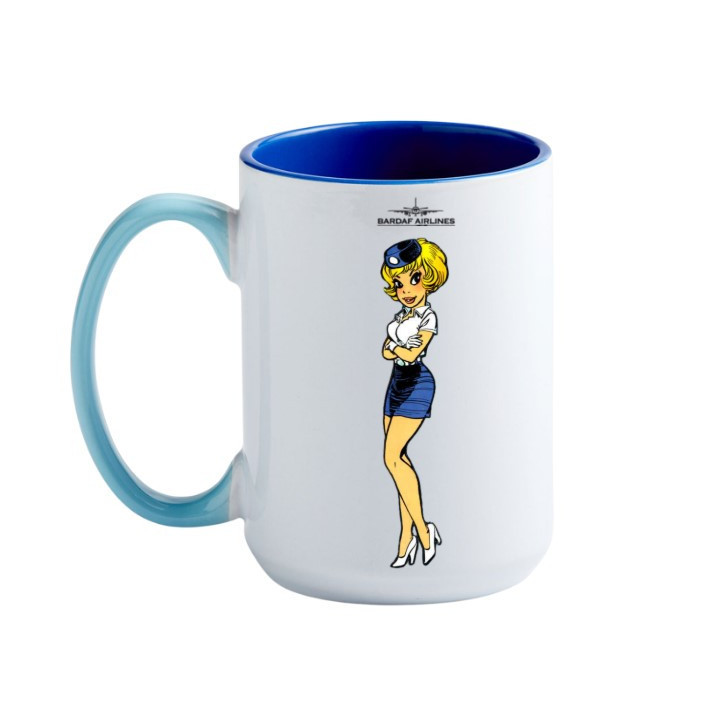 Mug Natacha hotesse de l'air en uniforme en céramique