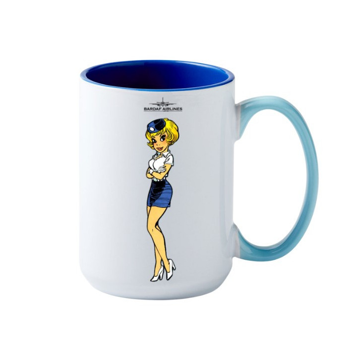 Mug Natacha hotesse de l'air en uniforme en céramique