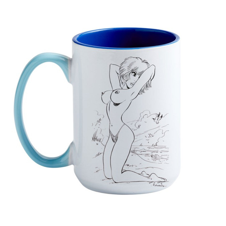 Mug sexy Natacha à la plage en ceramique