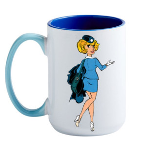 Mug Natacha hotesse de l'air embarquement en céramique