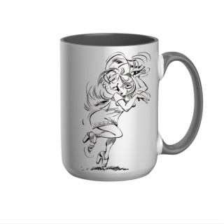 Mug Mademoiselle Jeanne fofolle crayonée en céramique
