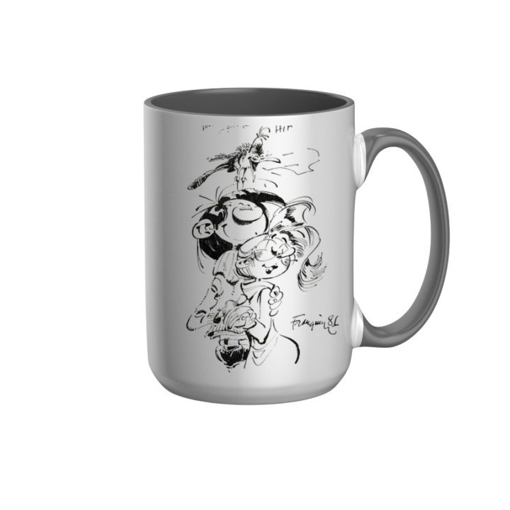 Mug Mademoiselle Jeanne avec Gaston Lagaffe et la mouette en céramique