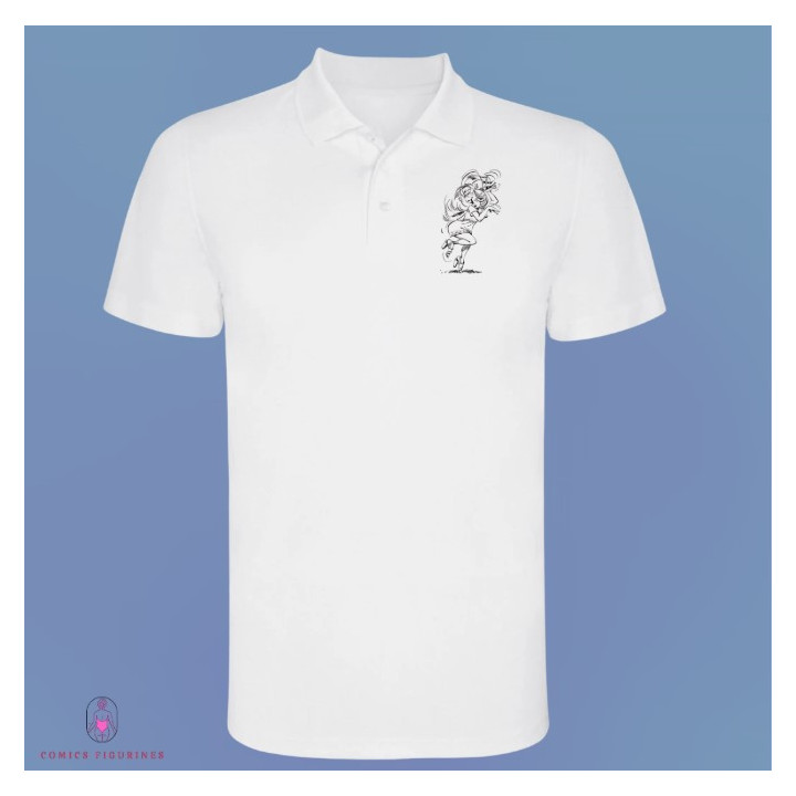 Polo Blanc Manches courtes Mademoiselle Jeanne Fofolle Noir et Blanc