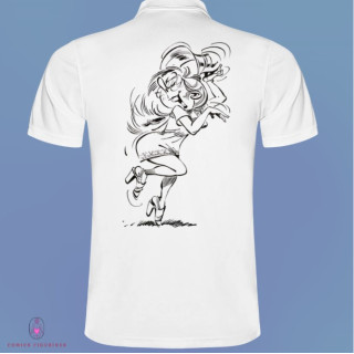 Polo Blanc Manches courtes Mademoiselle Jeanne Fofolle Noir et Blanc