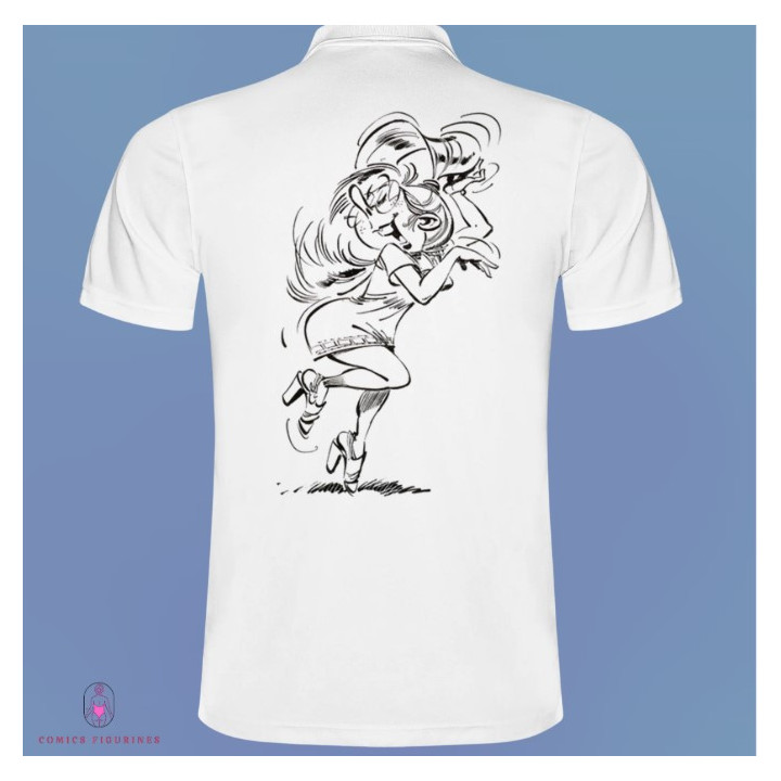 Polo Blanc Manches courtes Mademoiselle Jeanne Fofolle Noir et Blanc