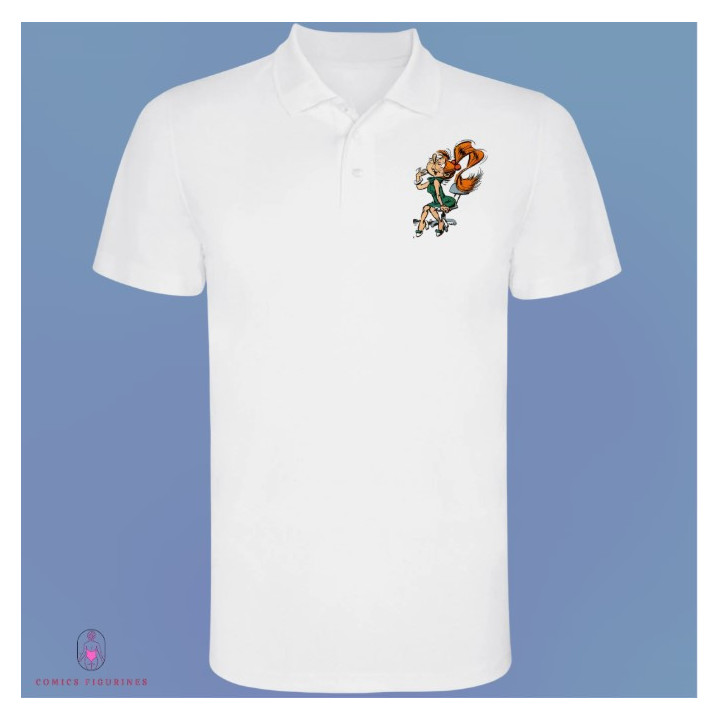 Polo Blanc Manches courtes Mademoiselle Jeanne chaise au bureau