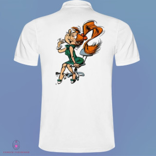 Polo Blanc Manches courtes Mademoiselle Jeanne chaise au bureau