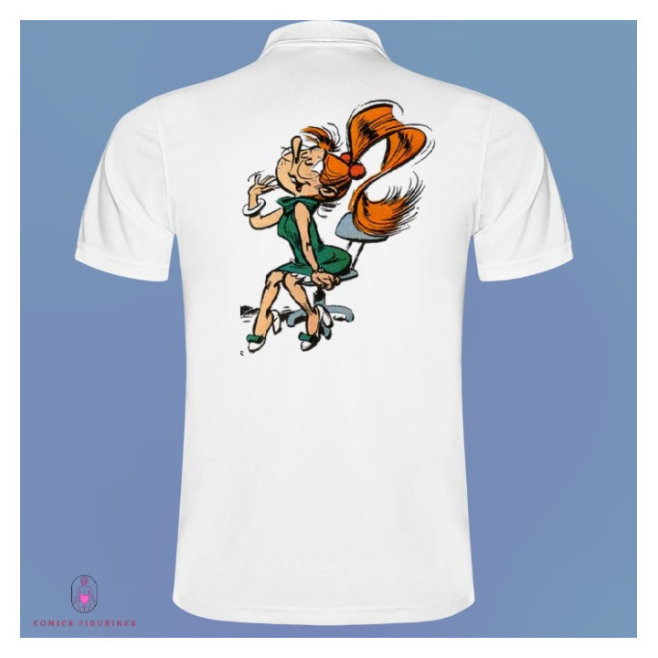 Polo Blanc Manches courtes Mademoiselle Jeanne chaise au bureau